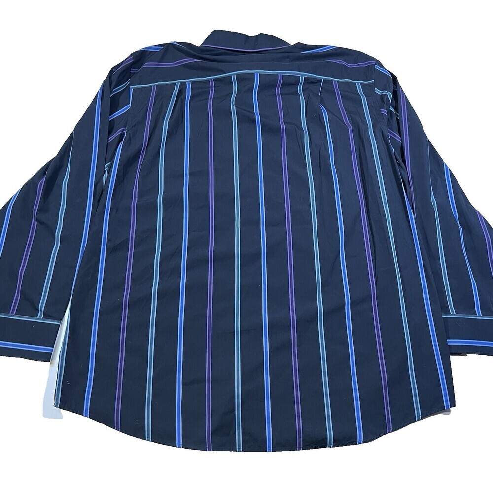 Jerry J. Garcia Black Blue Purple Striped Button Down Shirt Men's 2XLT - NEW! - Picture 10 of 10